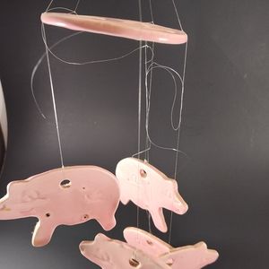 Razorback Christmas Present Antique Pig Decor Accent Wind Chimes